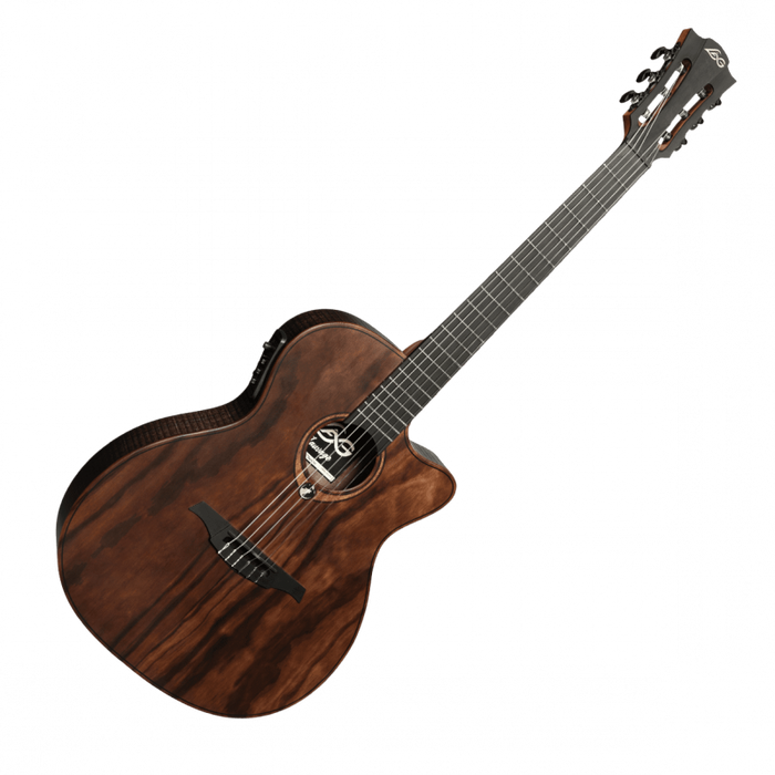 Lag SAUVAGE-N-ASCE Nylon Auditorium Slim Cutaway Acoustic-Electric Guitar w/Padded Cover, Satin Open Pore