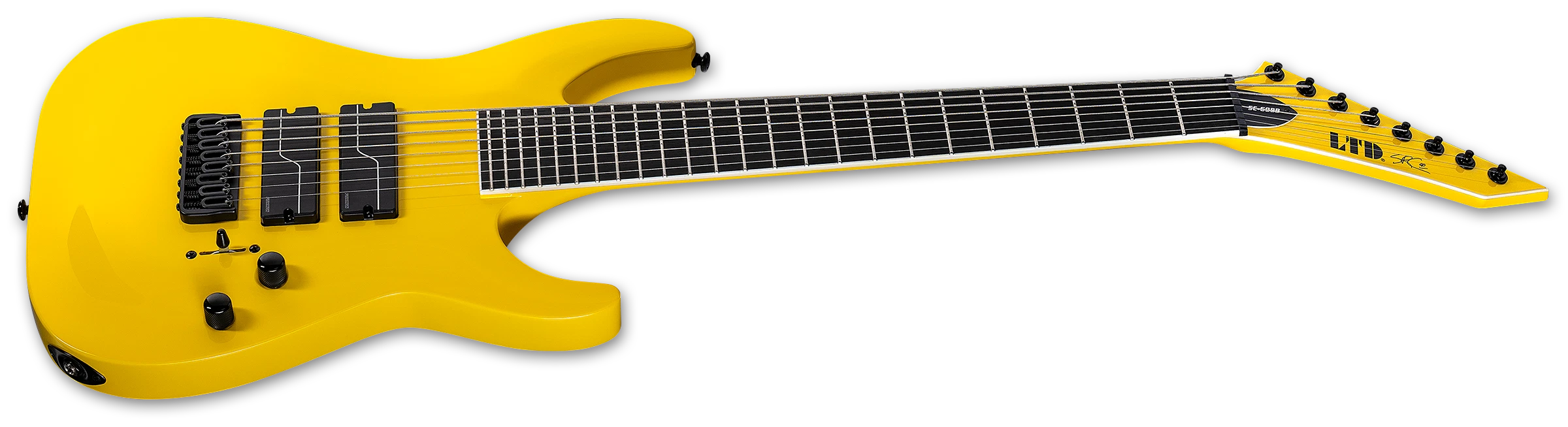 ESP LTD SC-608 Baritone Electric Guitar, Yellow