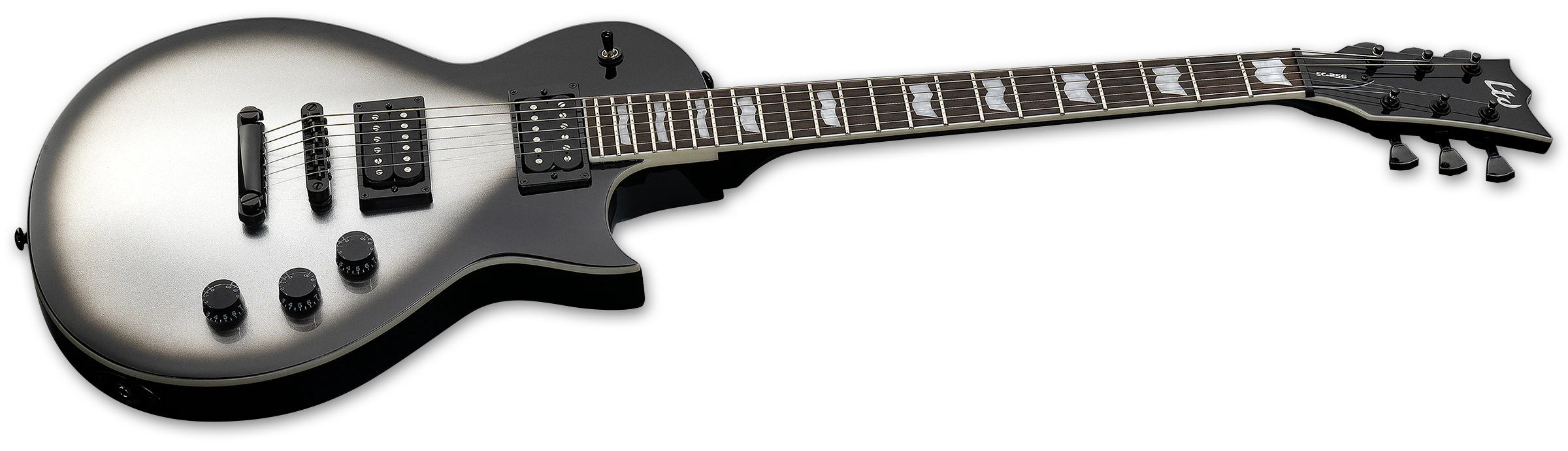 ESP LTD EC-256 Electric Guitar, Silver Sunburst Teardrop