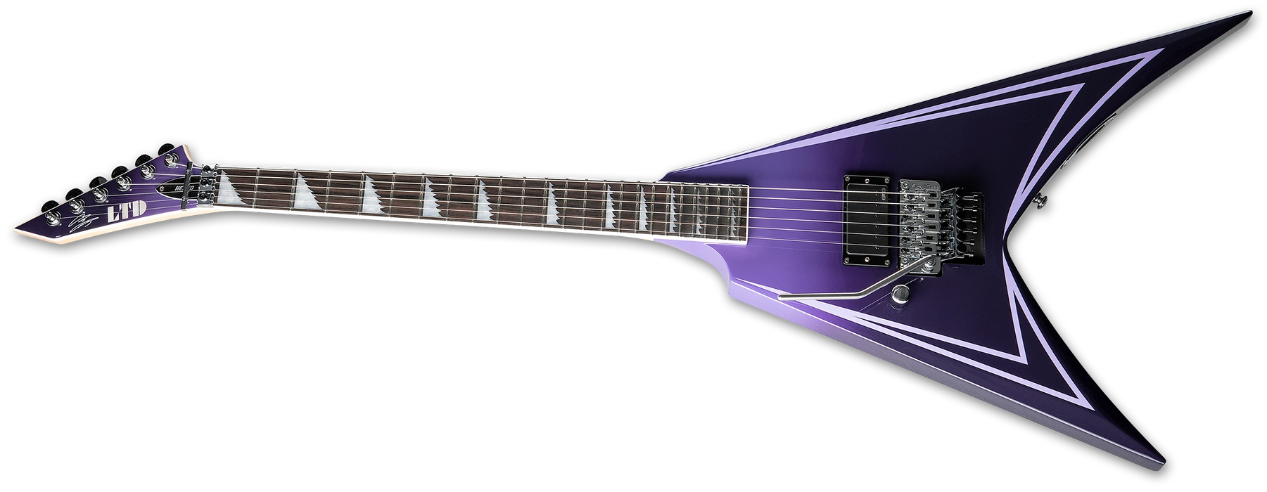 ESP LTD Alexi Hexed Sawtooth Alexi Laiho Left-handed, Purple Fade with Pinstripes