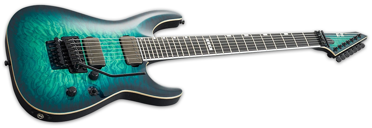 ESP E-II HORIZON FR-7, Black Turquoise Burst