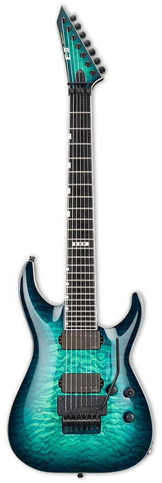 ESP E-II HORIZON FR-7, Black Turquoise Burst