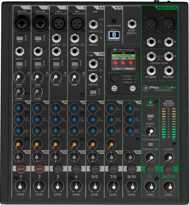 Mackie 10-Channel Analog Mixer with Enhanced FX, USB Recording Modes, & Bluetooth