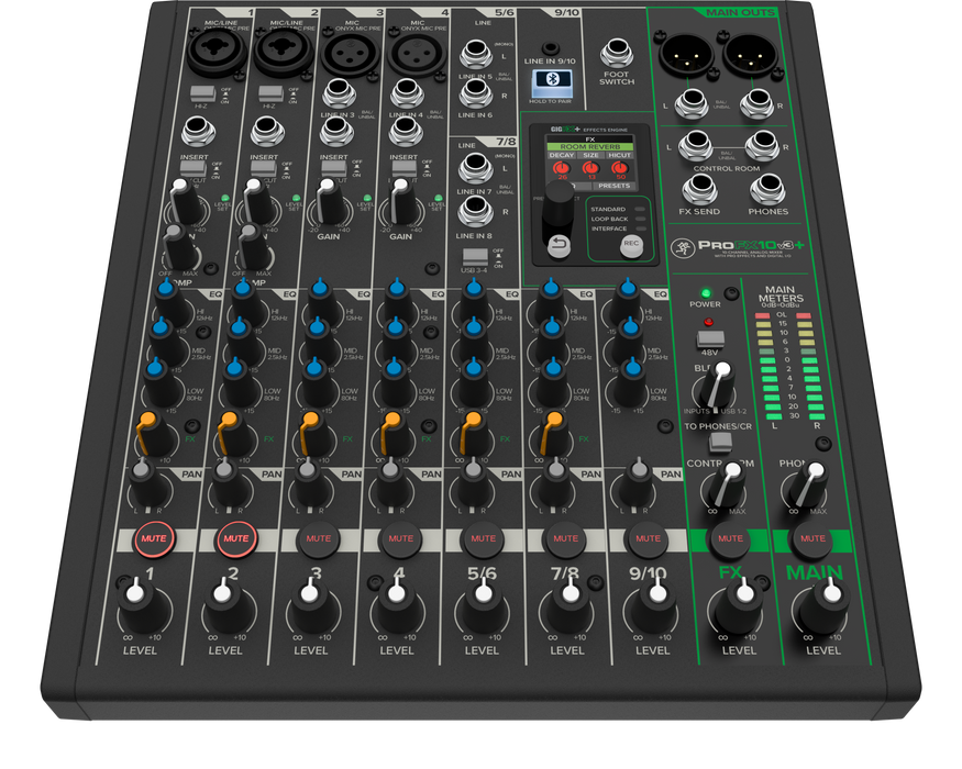 Mackie 10-Channel Analog Mixer with Enhanced FX, USB Recording Modes, & Bluetooth