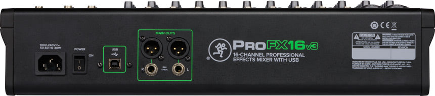 Mackie ProFX16v3 16 Channel 4-bus Professional Effects Mixer w/ USB