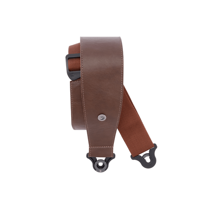 D'Addario Comfort Leather Auto Lock Guitar Strap - Brown
