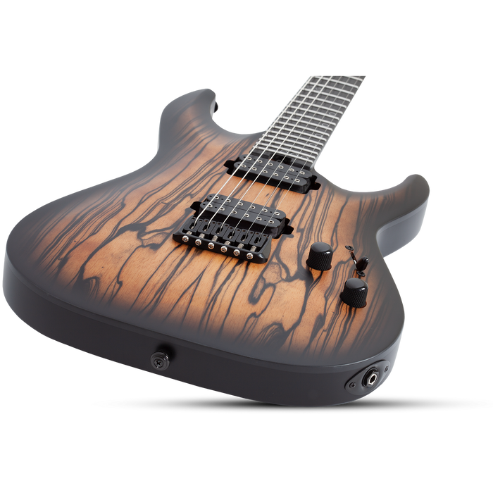 Schecter C-1 Pale Moon, Natural Satin w/Black Burst