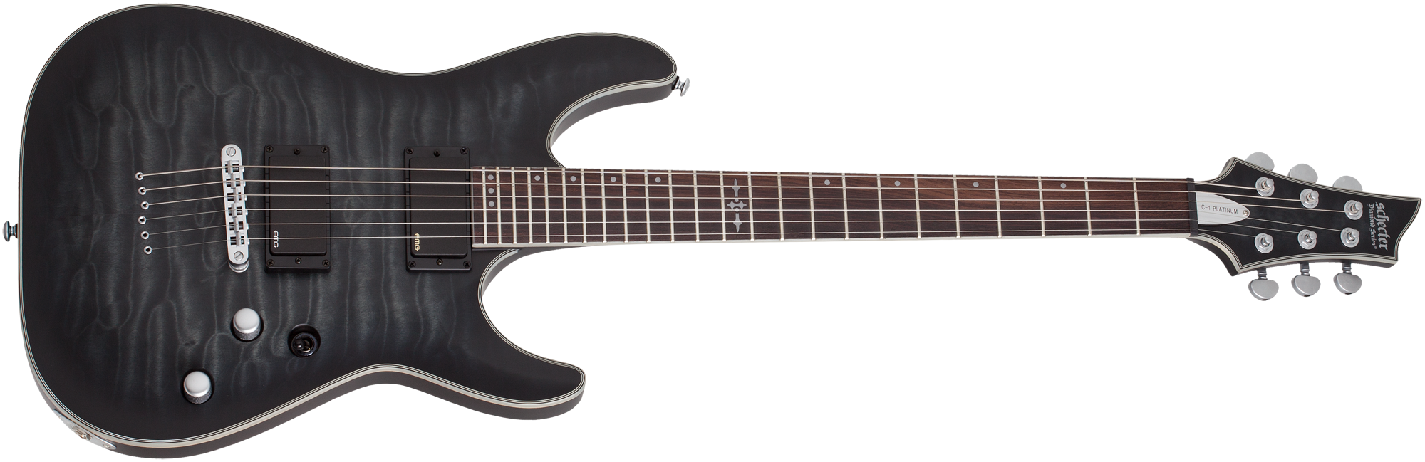 Schecter C-1 Platinum See Through Black Satin