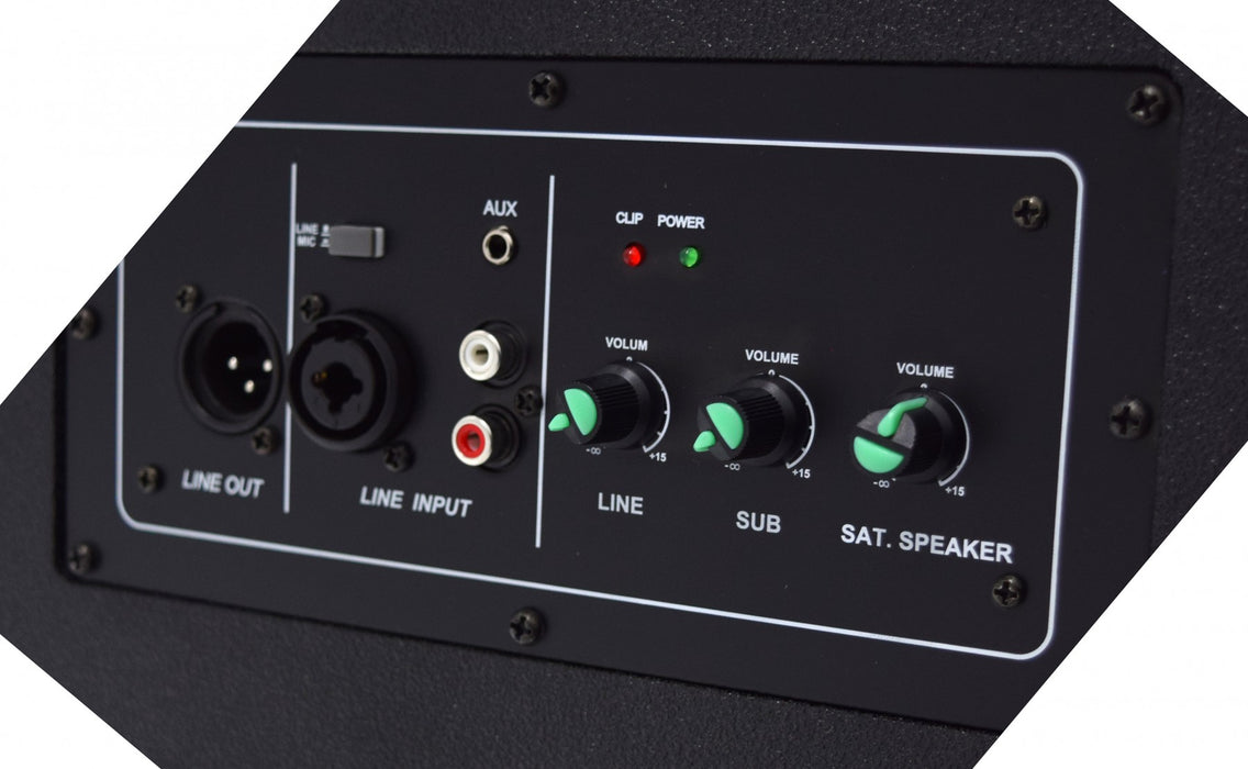 Groove Factory PA Kit SSA1002 700W Active 10'' Sub / SAT630P 200W Satellite (6 x 3'' Neodynium Woofer)