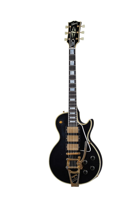 Gibson Murphy Lab Lite Aged '57 Les Paul Custom 3-Pickup with  Gold Bigsby, Ebony