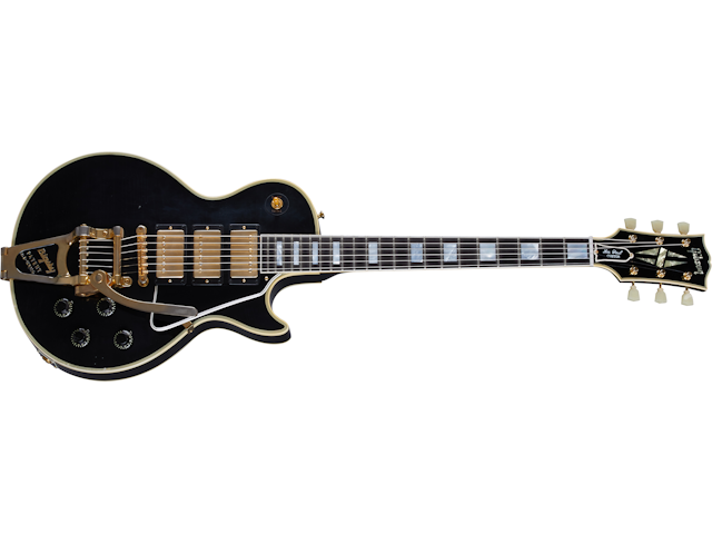 Gibson Murphy Lab Lite Aged '57 Les Paul Custom 3-Pickup with  Gold Bigsby, Ebony