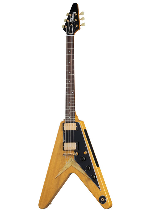 Gibson 1958 Korina Flying V Black Pickguard, Natural