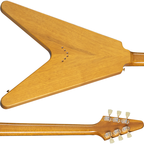 Gibson 1958 Korina Flying V Black Pickguard, Natural