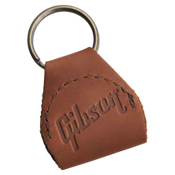 Gibson Leather Pickholder Keychain, Brown
