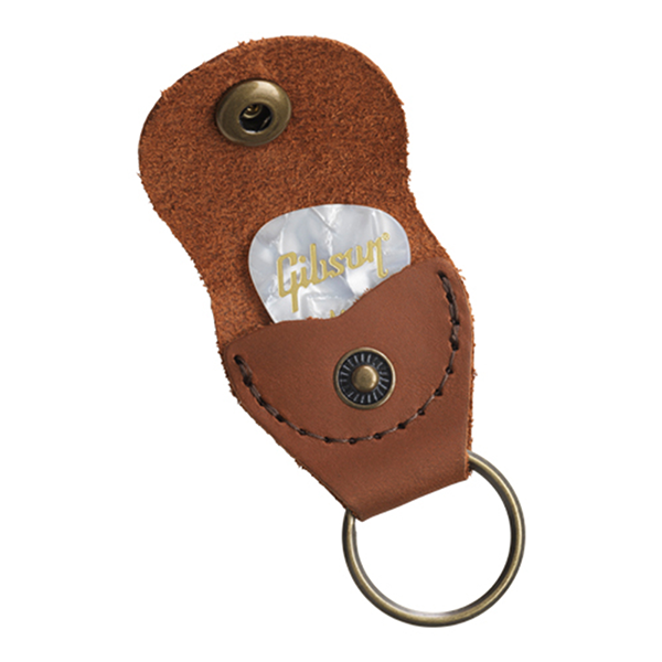 Gibson Leather Pickholder Keychain, Brown