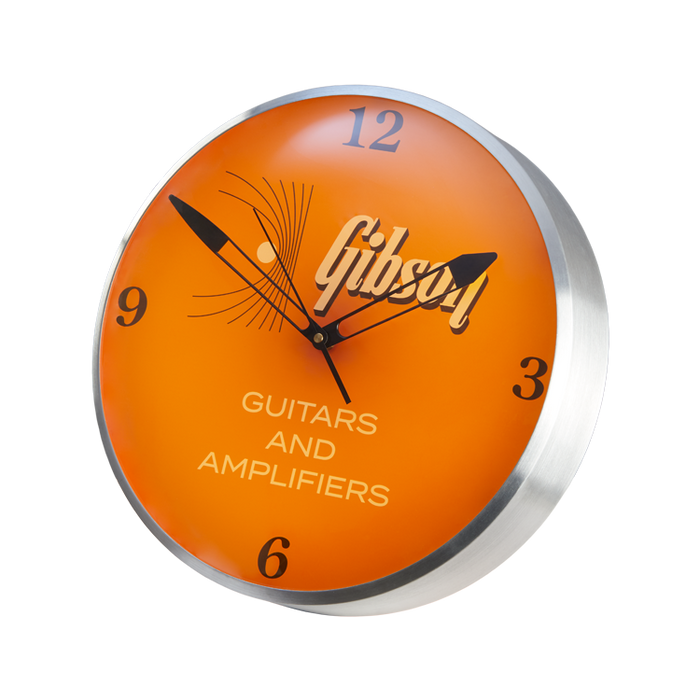 Gibson Vintage Lit Wall Clock Kalamazoo Orange