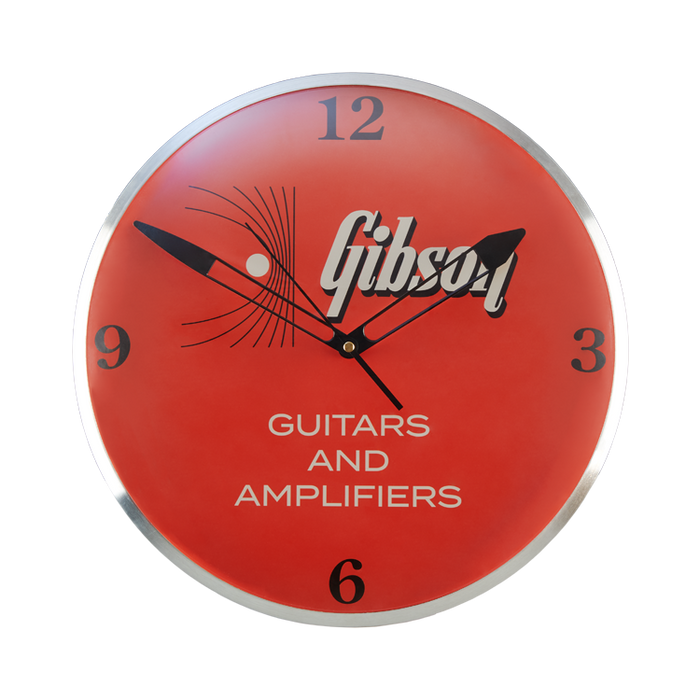 Gibson Vintage Lit Wall Clock Kalamazoo Orange