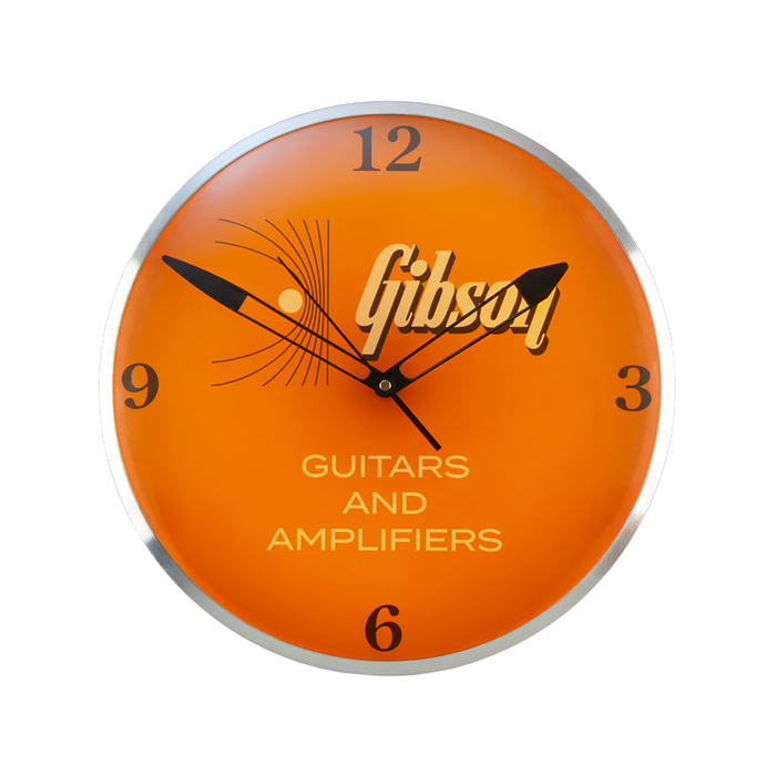 Gibson Vintage Lit Wall Clock Kalamazoo Orange