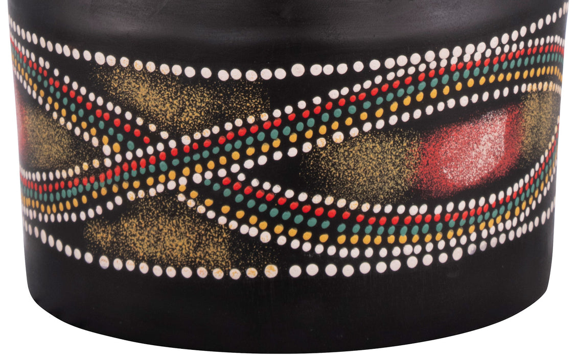 Pearl Rope Tuned Wood Painted Ashiko Drum, 12"x22"