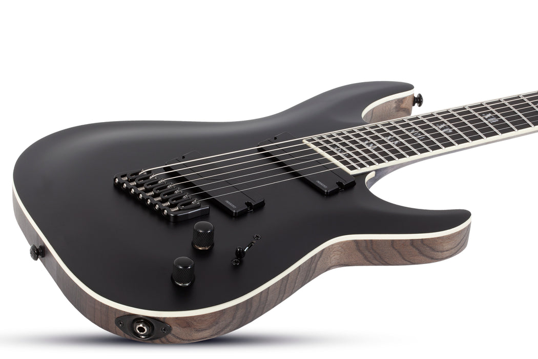 Schecter C-7 Multiscale SLS Elite Evil Twin Electric Guitar, Satin Black