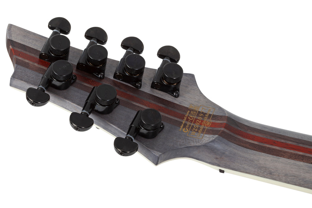 Schecter C-7 Multiscale SLS Elite Evil Twin Electric Guitar, Satin Black