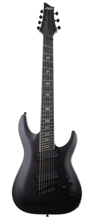 Schecter C-7 Multiscale SLS Elite Evil Twin Electric Guitar, Satin Black