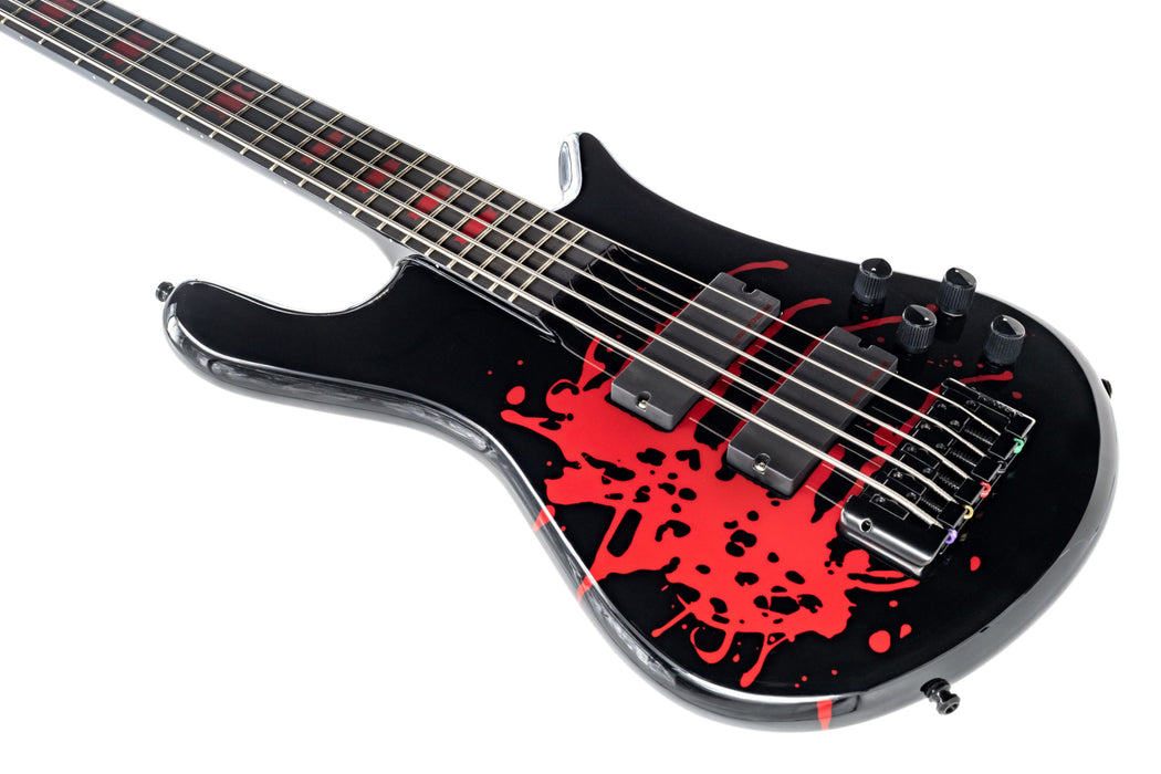 Spector Euro 5 LX Alex Webster, Solid Black with Drip Pattern