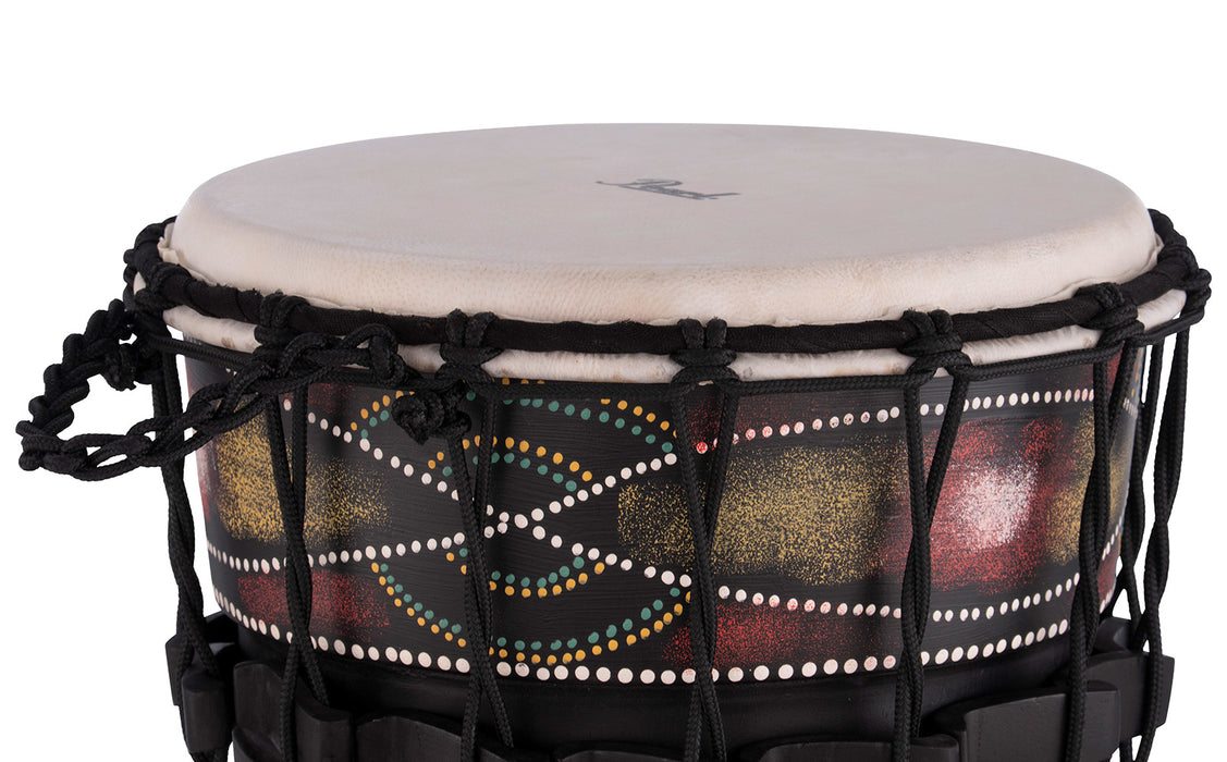 Pearl Rope Tuned Wood Painted Ashiko Drum, 12"x22"