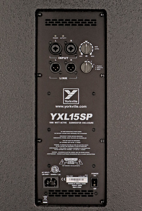 Yorkville Sound YXL 15 Inch 1000 Watt Powered Subwoofer