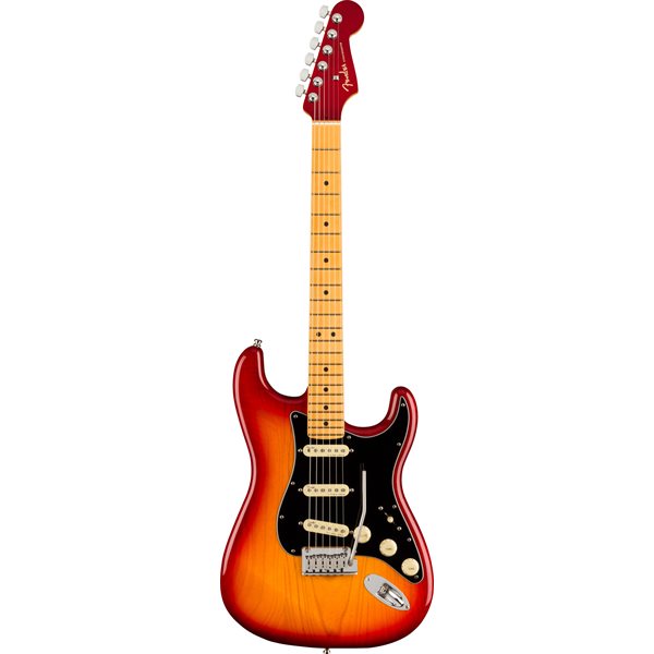 Fender American Ultra Luxe Stratocaster, Maple Fingerboard - Plasma Red Burst