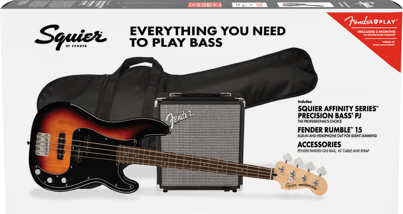 Squier Affinity Series Precision Bass PJ Pack, Laurel Squier Affinity Series Precision Bass PJ Pack, Laurel