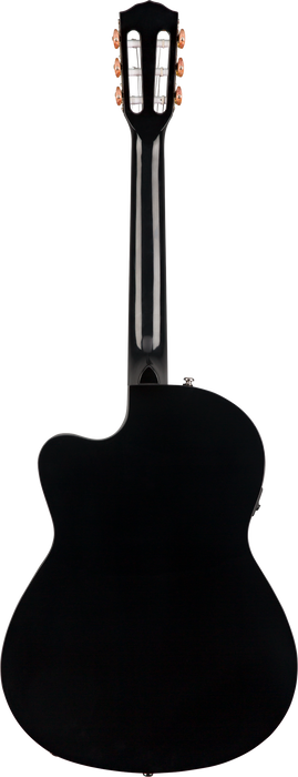 Fender CN-140SCE Nylon Thinline, Walnut Fingerboard - Black