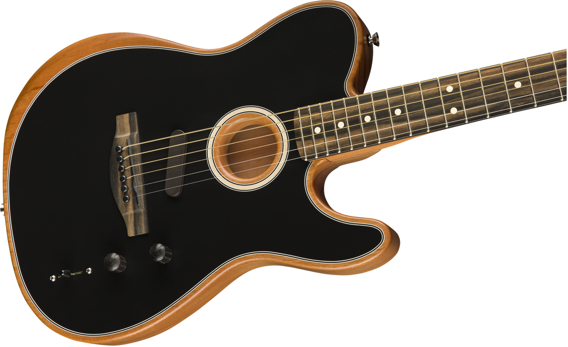 Fender American Acoustasonic Telecaster, Ebony Fingerboard - Black