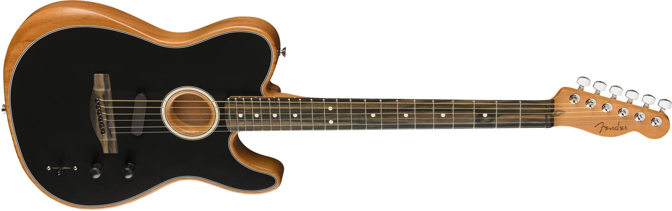 Fender American Acoustasonic Telecaster, Ebony Fingerboard - Black