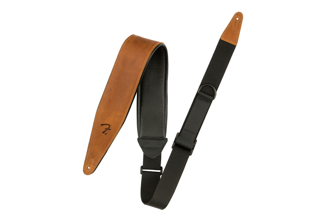 Fender Right Height Leather Strap, Cognac, 2.5"