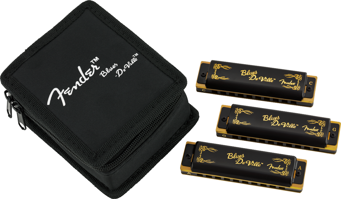 Fender Blues Deville Harmonicas 3-Pack with Case (Keys of C, G and A)