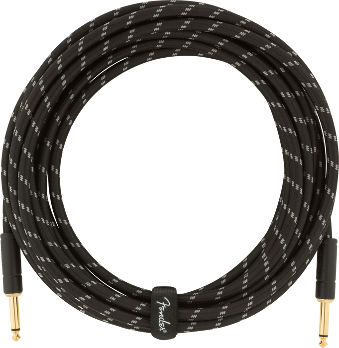 Fender Deluxe Series Instrument Cable, Straight/Straight, 18.6' - Black Tweed