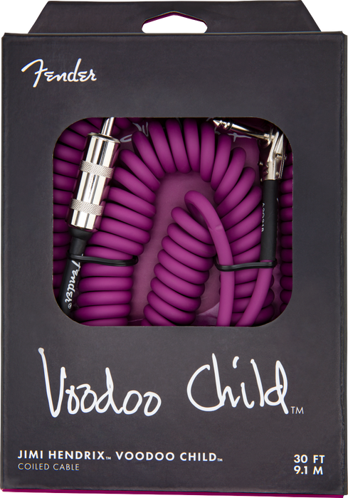 Fender Hendrix Voodoo Child Coil Instrument Cable, Straight/Angle, 30' - Purple