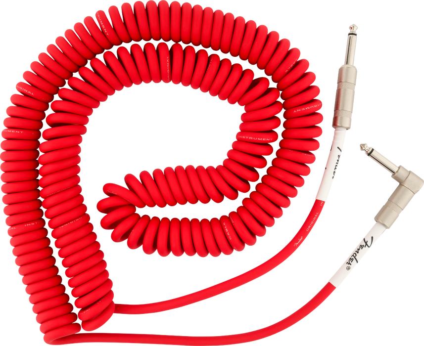 Fender Original Series Coil Cable, Straight-Angle, 30' - Fiesta Red
