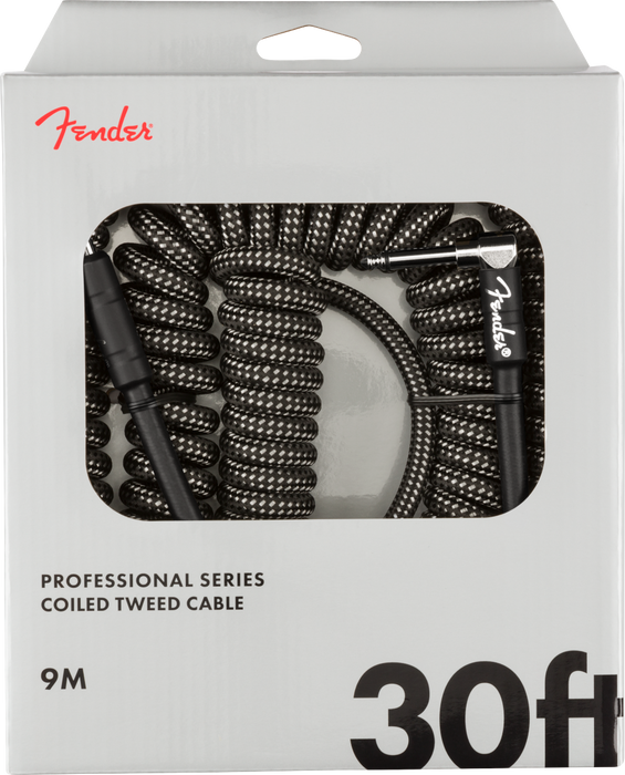 Fender Professional Series Coil Cable, 30' - Gray Tweed