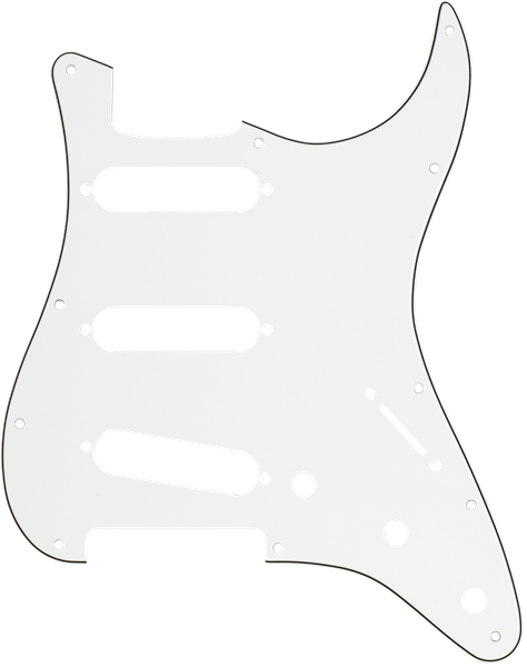 Fender Pickguard, Stratocaster S/S/S, 11-Hole Mount, Parchment P/B/P, 3-Ply