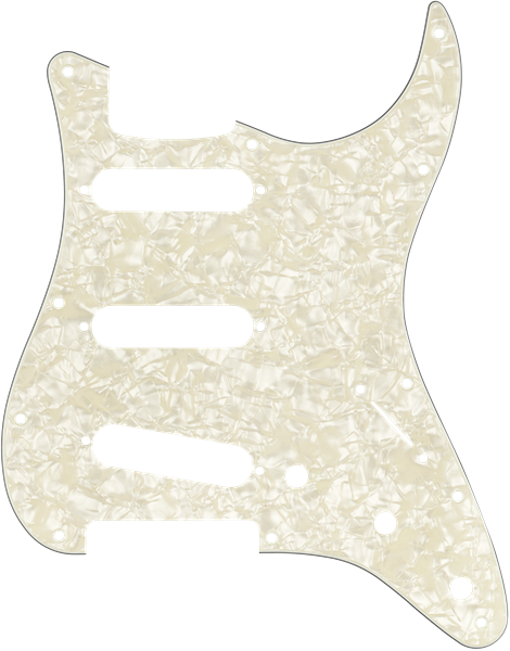 Fender Pickguard, Stratocaster S/S/S, 11-Hole Mount, Aged White