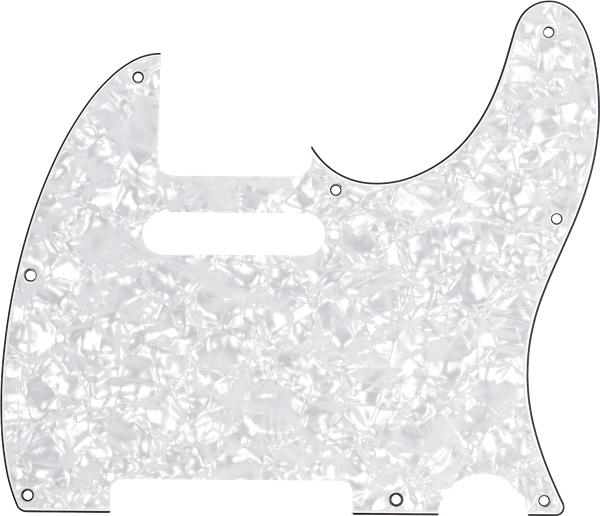 Fender 4-Ply Pickguard, Telecaster, 8-Hole Mount - White Pearl