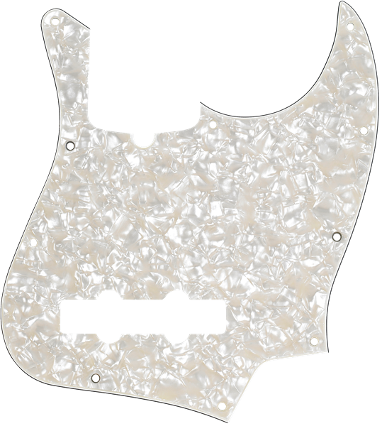 Fender 4-Ply Pickguard, Jazz Bass, 10-Hole Mount - White Pearloid