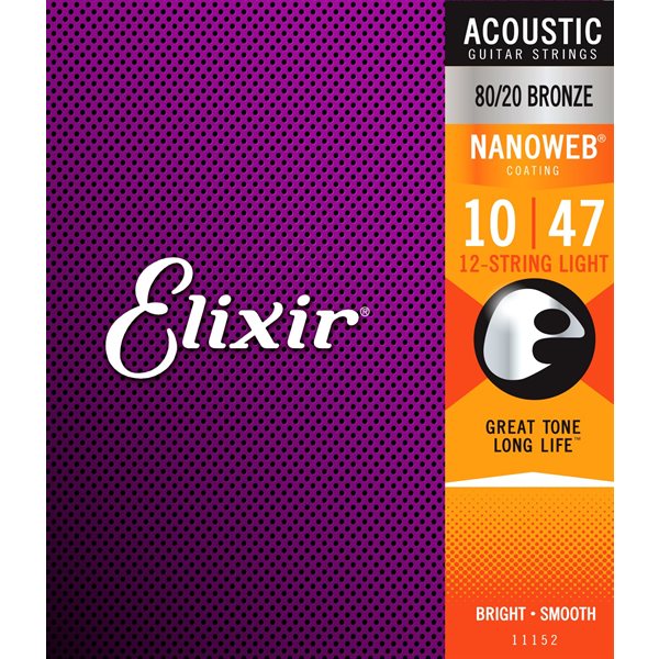 Elixir Acoustic 12 string Nanoweb 80/20 Light 10-47