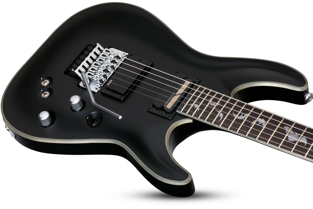 Schecter Damien Platinum 6 Floyd Rose Sustainiac Electric Guitar, Satin Black