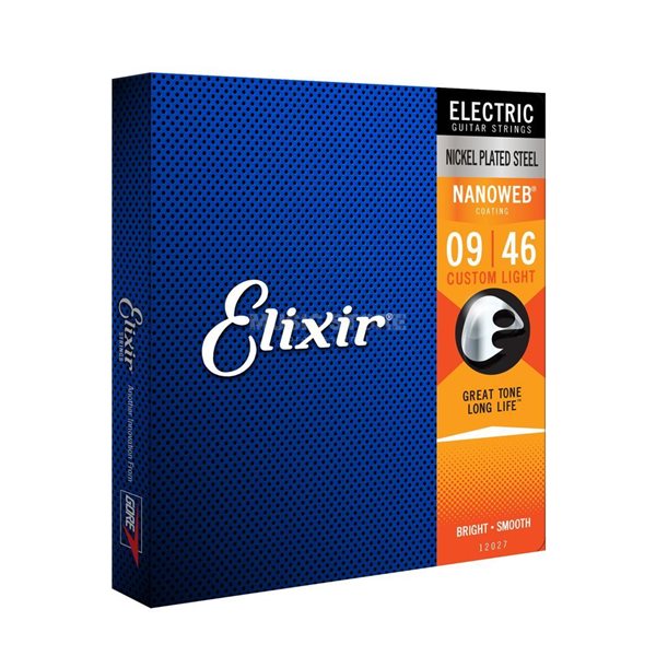 Elixir Electric Guitar Strings Nanoweb Custom Light 9-46