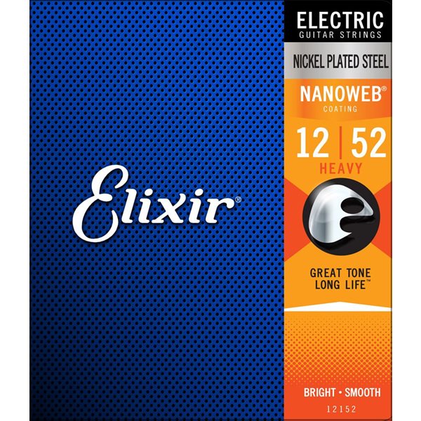 Elixir Electric Guitar Strings Nanoweb Heavy 12-52