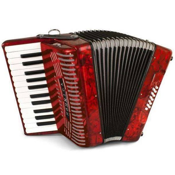Hohner 1303-RED 12 Bass, 37 Keys Piano Accordion Red w/Gig bag & Strap - Red