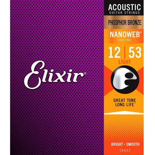 Elixir Acoustic Phosphore Bronze Nanoweb Light 12-53
